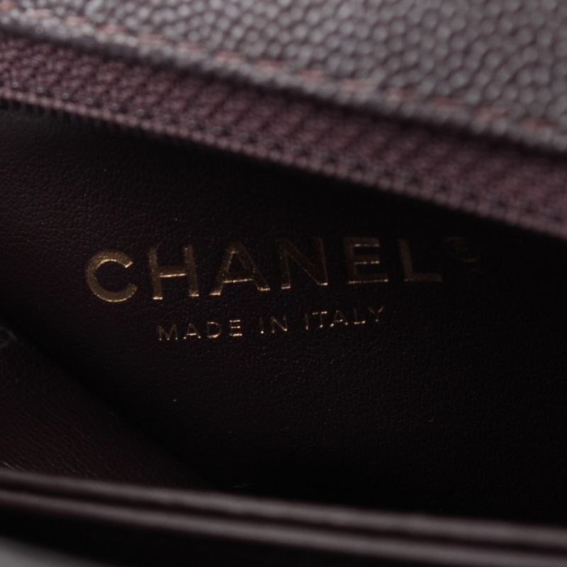 Chanel Coco Handle 24 XS Caviar Leather 2-Way Handbag Gold Brown