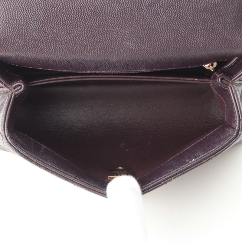 Chanel Coco Handle 24 XS Caviar Leather 2-Way Handbag Gold Brown