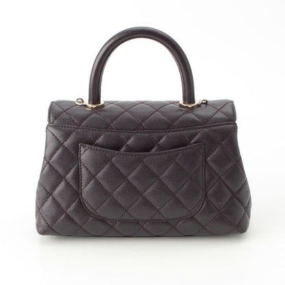 Chanel Coco Handle 24 XS Caviar Leather 2-Way Handbag Gold Brown
