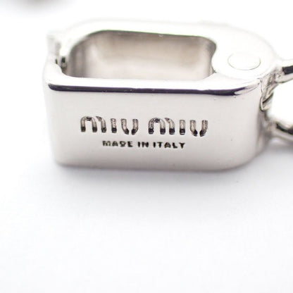 Miu Miu Miu Logo Bracelet Line Stone Silver
