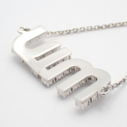 Miu Miu Miu Logo Bracelet Line Stone Silver