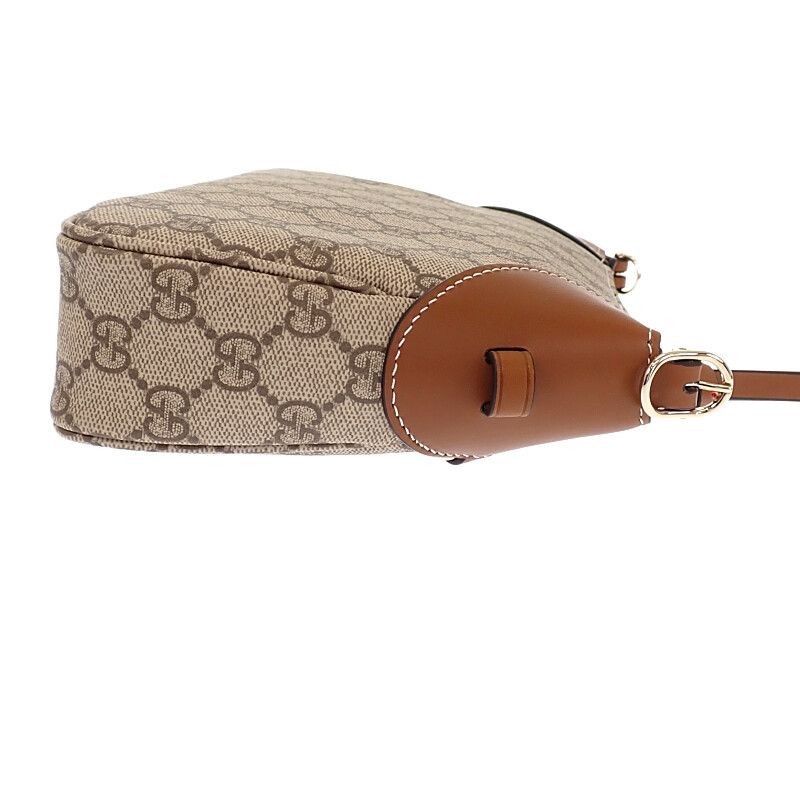 Gucci GG Emblem Small Faeaa 2-Way Shoulder Bag Leather Brown Gold