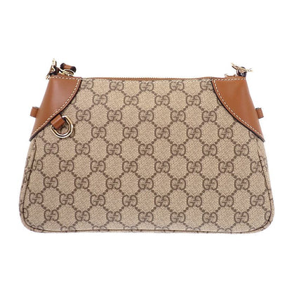 Gucci GG Emblem Small Faeaa 2-Way Shoulder Bag Leather Brown Gold