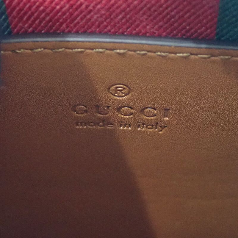 Gucci GG Emblem Small Faeaa 2-Way Shoulder Bag Leather Brown Gold