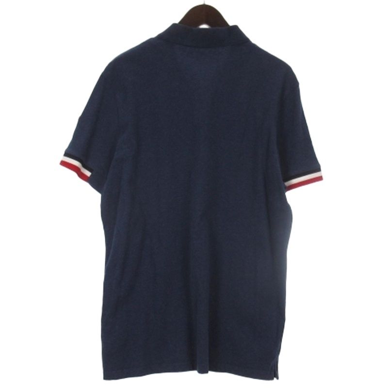Moncler Tricolor Polo Shirt Short Sleeve Logo Patch Navy XL