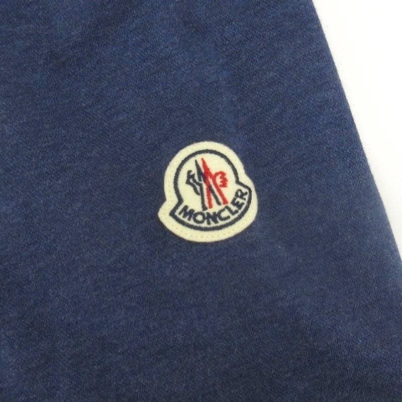 Moncler Tricolor Polo Shirt Short Sleeve Logo Patch Navy XL
