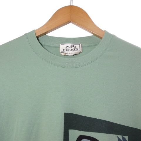 Hermes Velky Lov T-Shirt Cashmere Blend Top Short Sleeve Print Embossed Crew