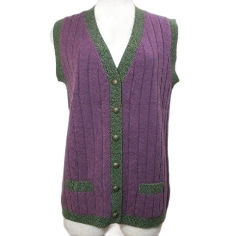 Chanel Boutique Vintage Cashmere Ensemble Knit Vest Sweater Pullover Long