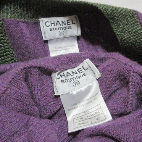 Chanel Boutique Vintage Cashmere Ensemble Knit Vest Sweater Pullover Long