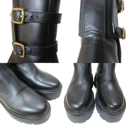Celine Balki Buckle Diambout Platform Shoes 35 Black