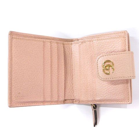 Gucci GG Marmont Leather Compact Wallet Bifold Pink