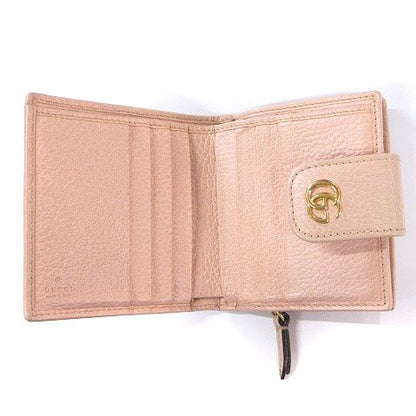 Gucci GG Marmont Leather Compact Wallet Bifold Pink