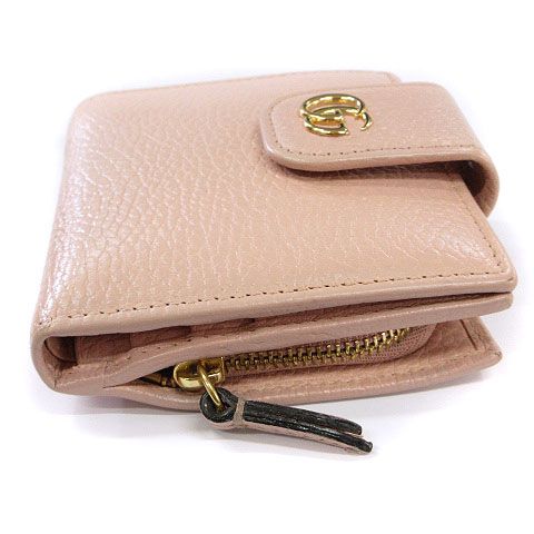 Gucci GG Marmont Leather Compact Wallet Bifold Pink