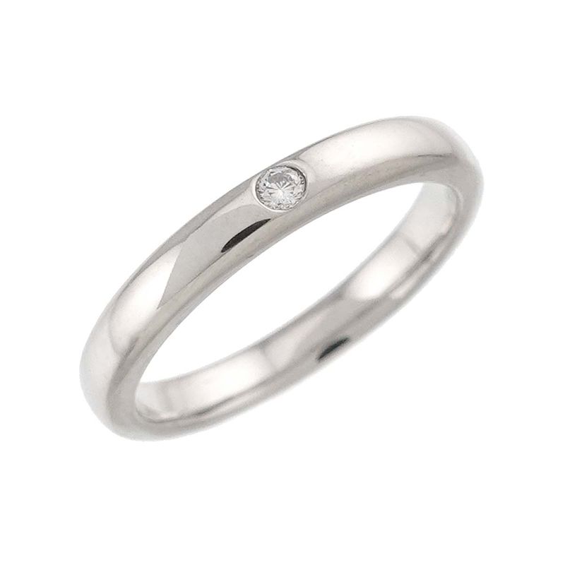 Tiffany & Co Stacking Band Ring Diamond Pt Platinum