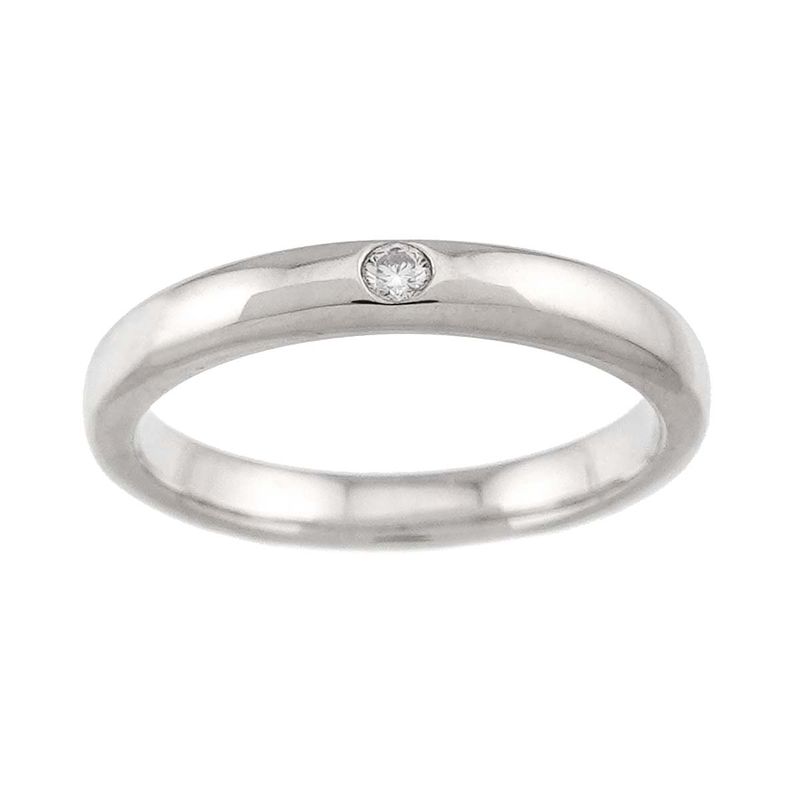 Tiffany & Co Stacking Band Ring Diamond Pt Platinum