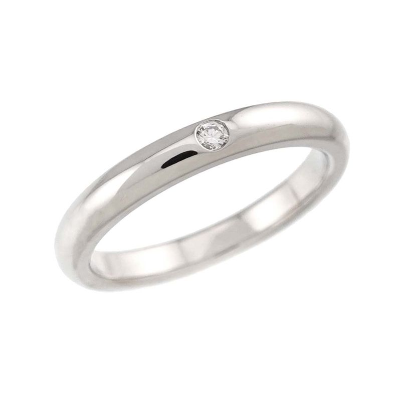 Tiffany & Co Stacking Band Ring Diamond Pt Platinum