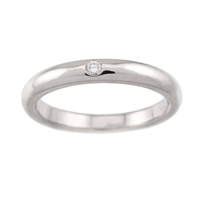 Tiffany & Co Stacking Band Ring Diamond Pt Platinum