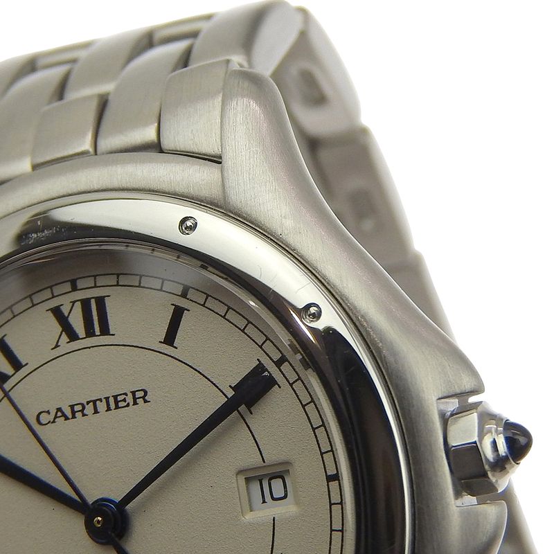 Cartier Panther LM Stainless Steel Quartz Analog Display White Dial Watch