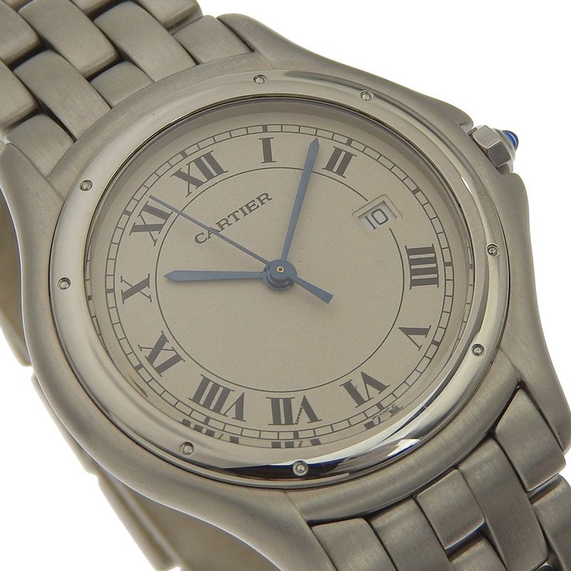 Cartier Panther LM Stainless Steel Quartz Analog Display White Dial Watch