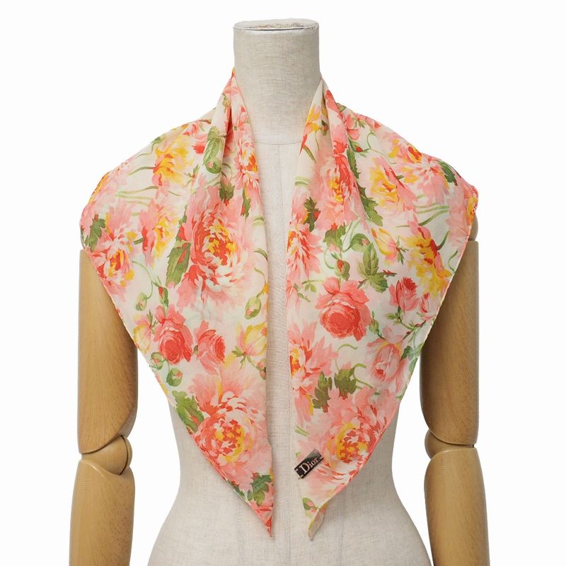 Dior Scarf Flower Silk Chiffon