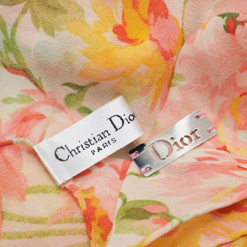 Dior Scarf Flower Silk Chiffon