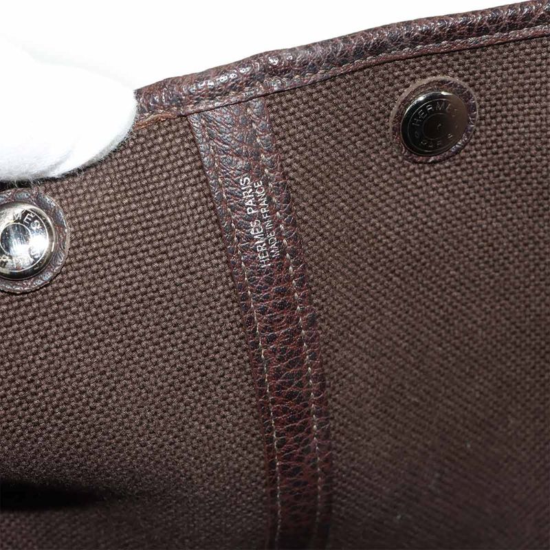 Hermes Garden Party PM Tote Towarso Ash Leather Brown Beige