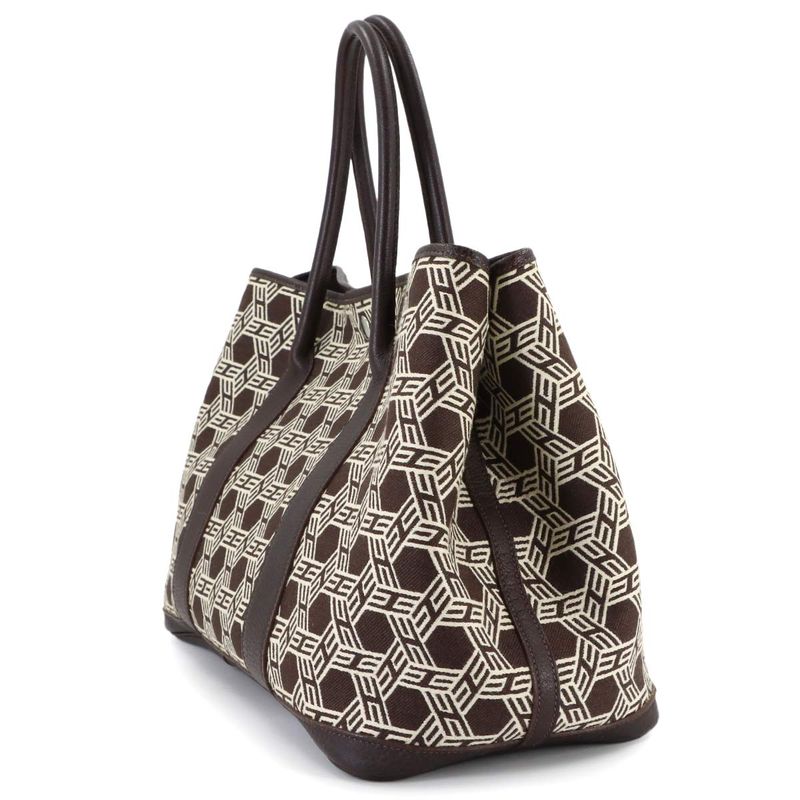 Hermes Garden Party PM Tote Towarso Ash Leather Brown Beige