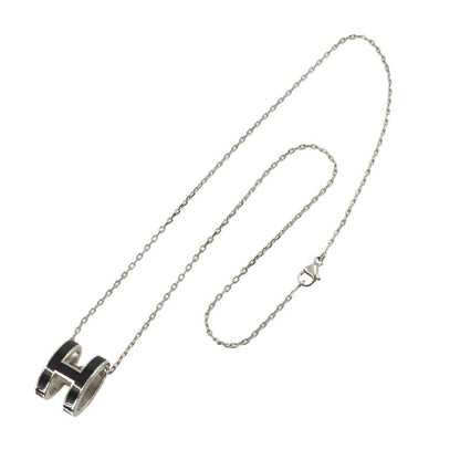 Hermes Pop Necklace Black Silver