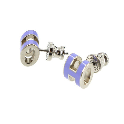 Hermes Mini Pop Earrings Lila Silver