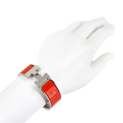 Hermes Clic Clac Bangle Orange Silver Bracelet