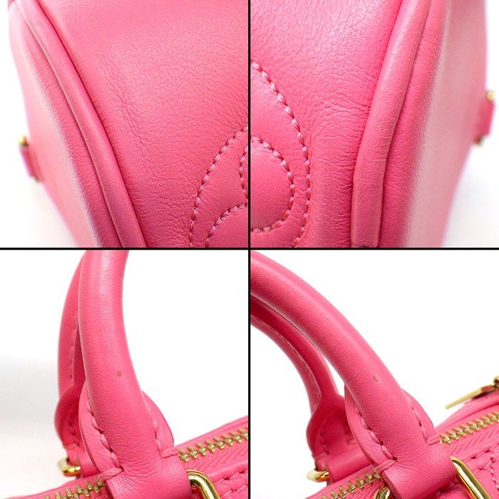 Louis Vuitton Handbag Papillon BB Dragon Fruit Bubble Glam Leather Gold