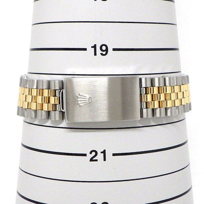 Rolex Watch Datejust P Number White Dial Roman Index Date 18k Yellow Gold SS