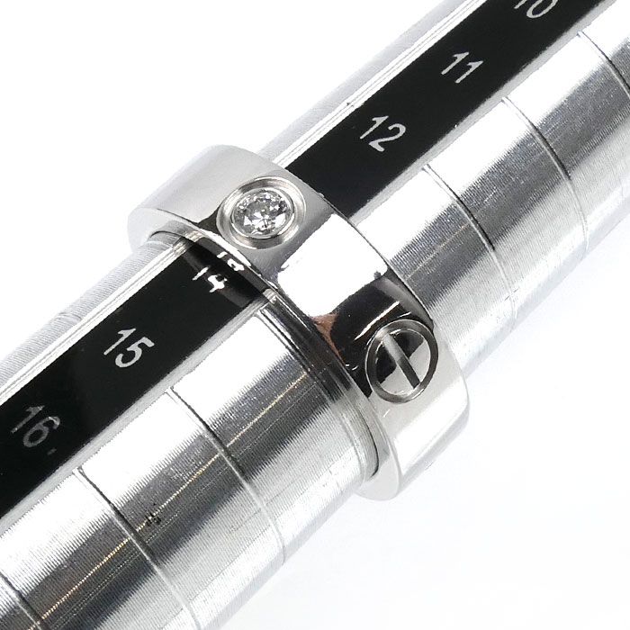 Cartier 18k White Gold Love Ring Half Diamond