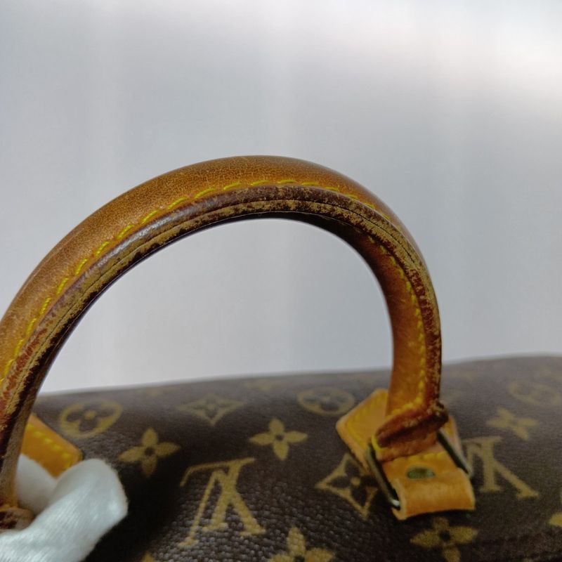 Louis Vuitton Monogram Speedy 40 Boston Bag Brown Zipper Torn on Handle