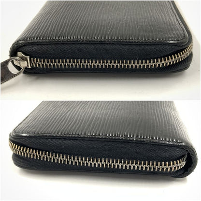 Louis Vuitton Epi Zippy Organizer Zip Around Wallet Black