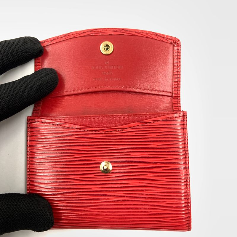 Louis Vuitton Epi Porte-Monnaie Sample Coin Purse Red Delivery As Is Junk