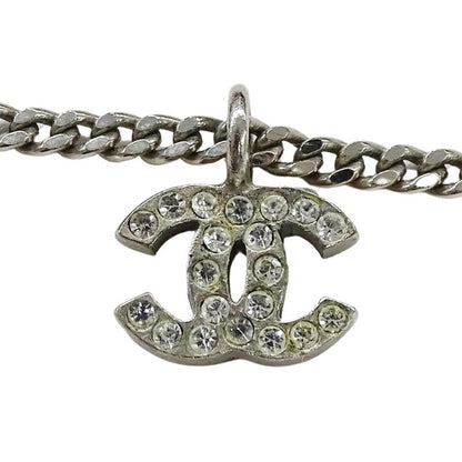 Chanel Necklace Metal Line Stone CC Logo
