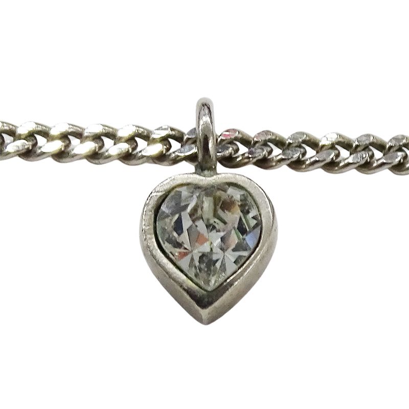 Chanel Necklace Metal Line Stone CC Logo