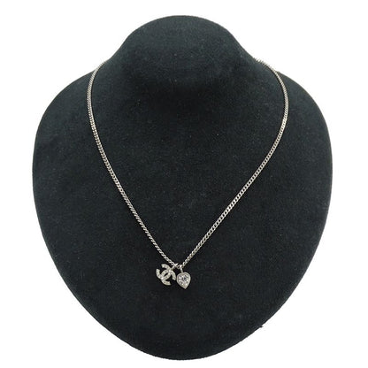 Chanel Necklace Metal Line Stone CC Logo