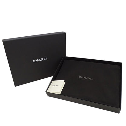 Chanel Choker Necklace Metal Line Stone Faux Pearl Ribbon CC Logo Gold White