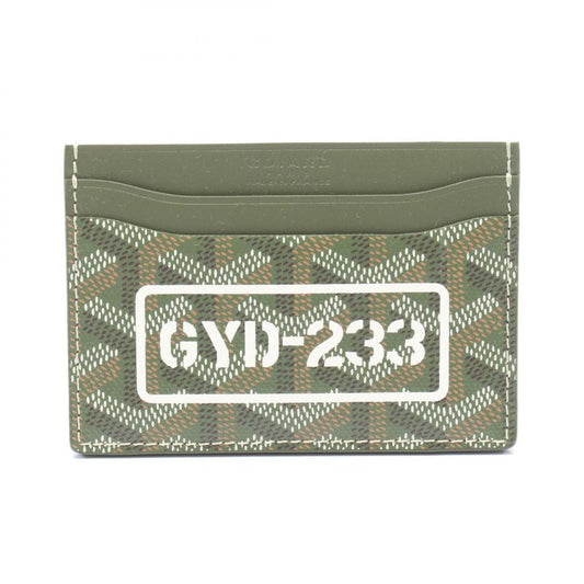 Goyard Card Case Saint Sulpice Khaki White Canvas