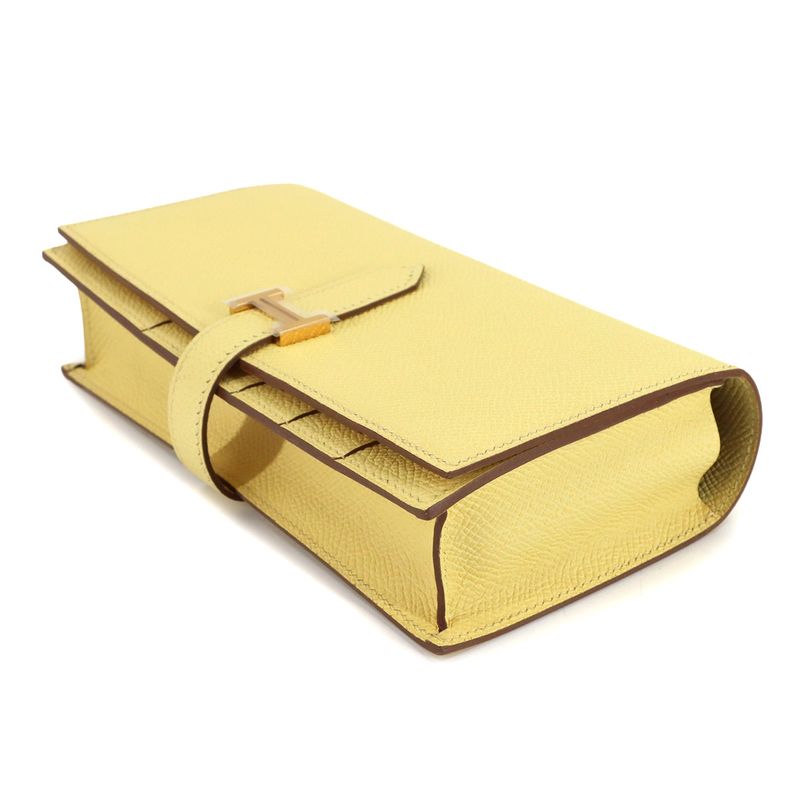 Hermes Bearn Souffle Bifold Billfold Wallet Personal Epsom Jaune Poussin