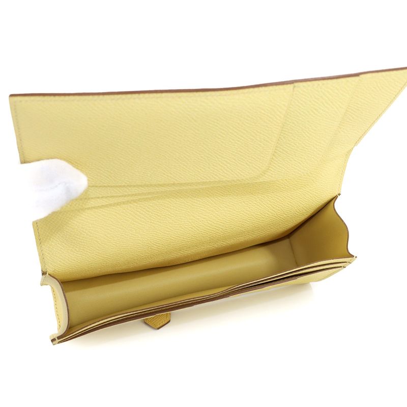 Hermes Bearn Souffle Bifold Billfold Wallet Personal Epsom Jaune Poussin