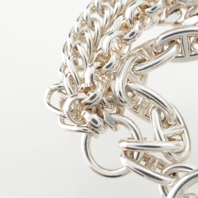 Hermes Etcetra 4 Chaine D'ancre Bracelet Silver