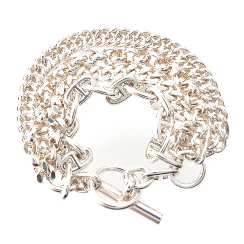 Hermes Etcetra 4 Chaine D'ancre Bracelet Silver