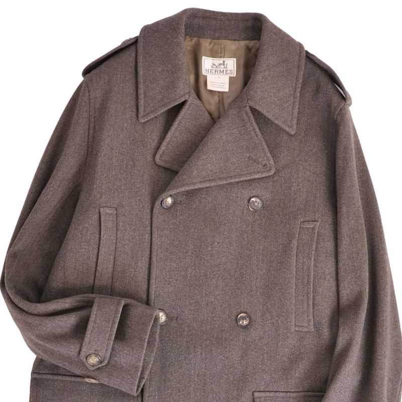 Hermes Vintage Coat Double Breasted Wool