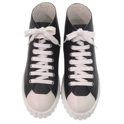 Hermes Climb High Cut Sneakers 36 Calf Leather Noir Black White Shoes