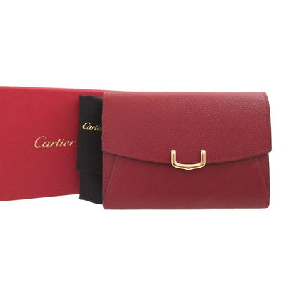 Cartier C de Cartier Leather Gold Purple Compact Wallet