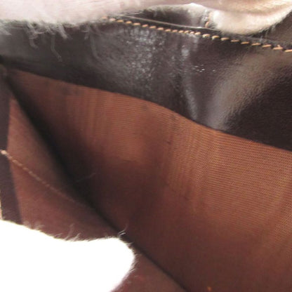 Fendi Zucca Pattern Canvas Leather Brown Hook Wallet
