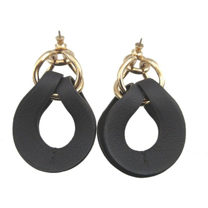 Hermes Villevolt GM Leather Blue Indigo Earrings